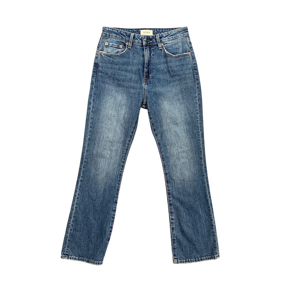 Pistola Jeans Womens 26 Blue Lennon High Rise Cropped Bootcut Raw Hem Stretch